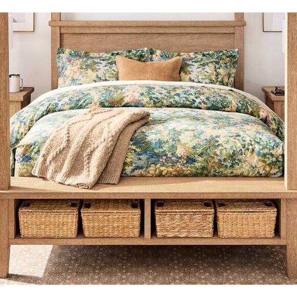 New Pottery Barn Diamond Cable Knit Throw Blanket, 50 x 60", Heathered Camel - Picture 3 of 3